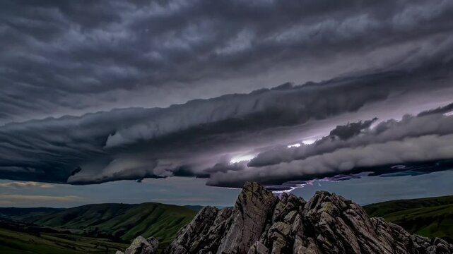 Majestic Pileus Cloud Formation Over Rolling Hills
