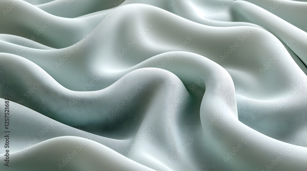 Aufkleber soft satin fabric draping elegantly in gentle waves with a smooth texture and subtle sheen catching 