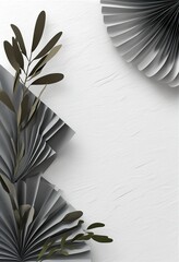 Elegant white Gray texture Paper Floral Arrangement background