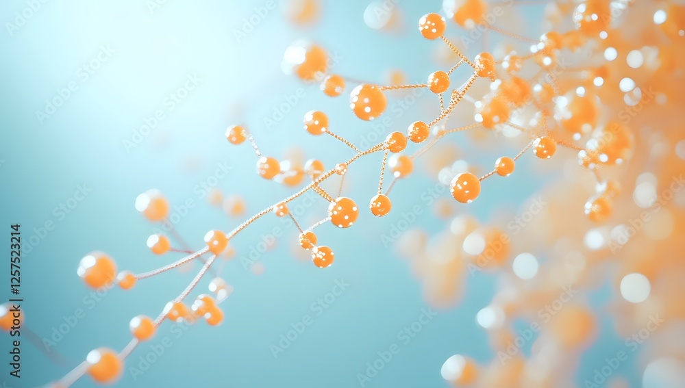 Poster abstract molecular structure in soft pastel colors