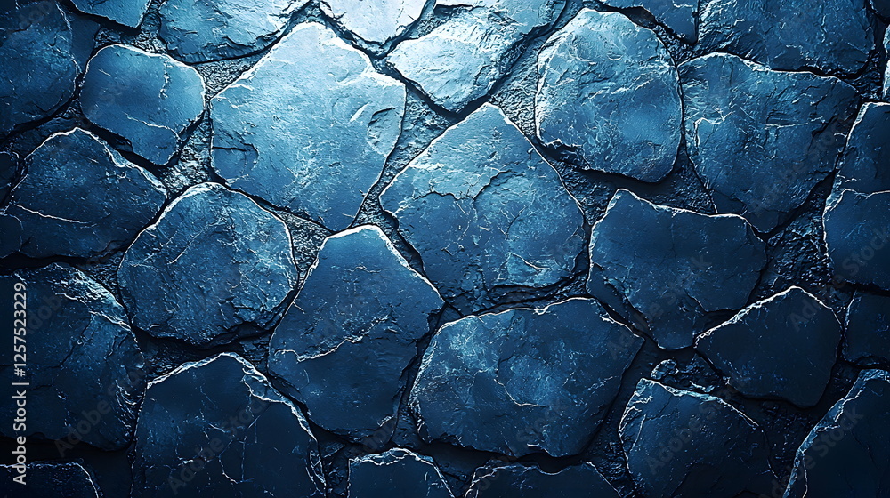 Aufkleber Dark stone tiles arranged in a random pattern creating a textured surface suitable for backgrounds or wallpapers.