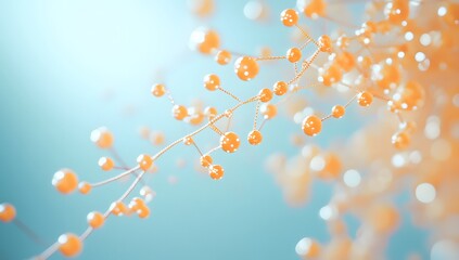 Abstract molecular structure in soft pastel colors