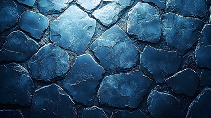 Dark stone tiles arranged in a random pattern creating a textured surface suitable for backgrounds or wallpapers.