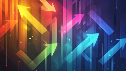 Abstract colorful arrows geometric background