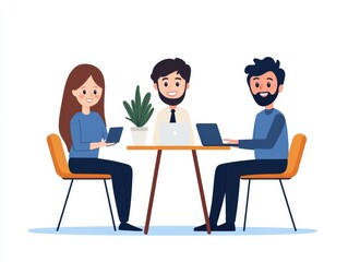 business meeting with team members at table