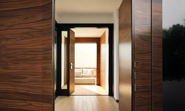 Modern entrance to the cozy house