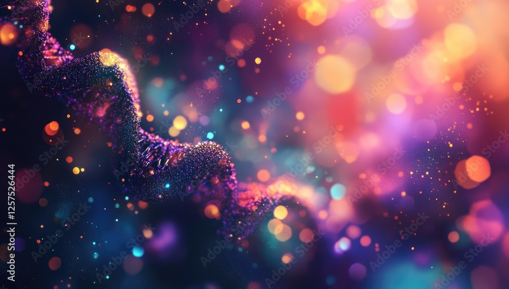 Aufkleber abstract colorful particles spiral, vibrant bokeh background