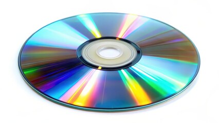Compact Disc on White Background