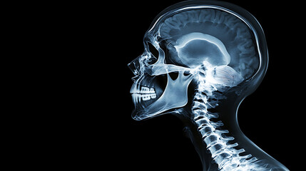 X-ray of the cervical spine and skull, wallpaper, health care of the body