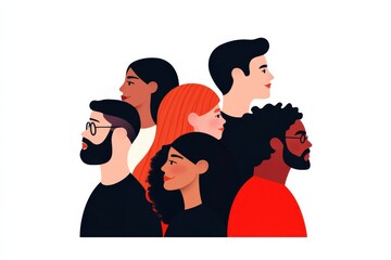 Diverse Group of People Looking Forward