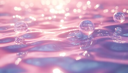 Abstract Pink Water Bubbles