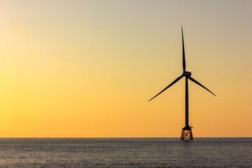 石狩浜、洋上風力発電、