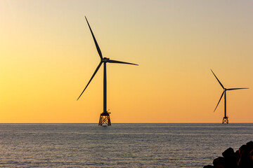 石狩浜、洋上風力発電、