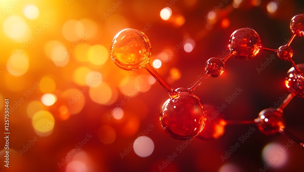 Poster Abstract science molecule display against bokeh background