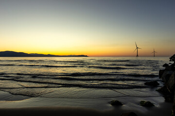 石狩浜、洋上風力発電、