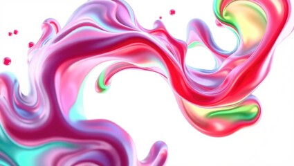 Colorful Liquid Swirl Abstract on White Background for Modern Design