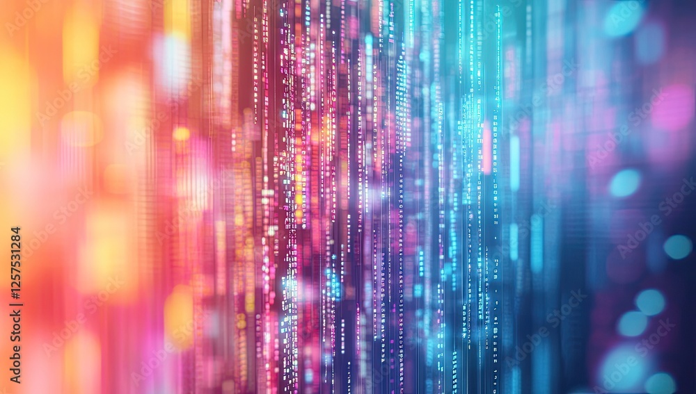 Aufkleber abstract data stream vertical digital art