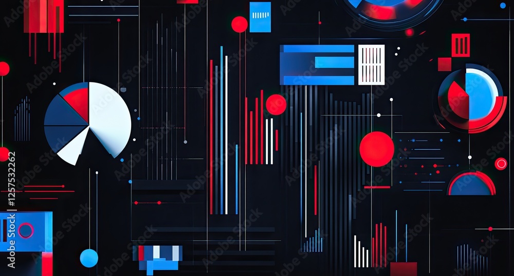 Aufkleber Abstract data visualization graphic design