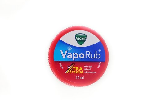 Guwahati, Assam, India - February 11, 2025 : Vicks Vapo Rub Extra Strong balm. 