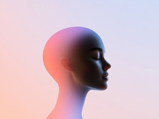 stylized head of a person in contemplation