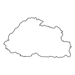Outline Map Kingdom of Bhutan, outline country Bhutan Asia Himalayas
