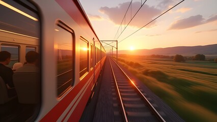 Chasing the sunset train light