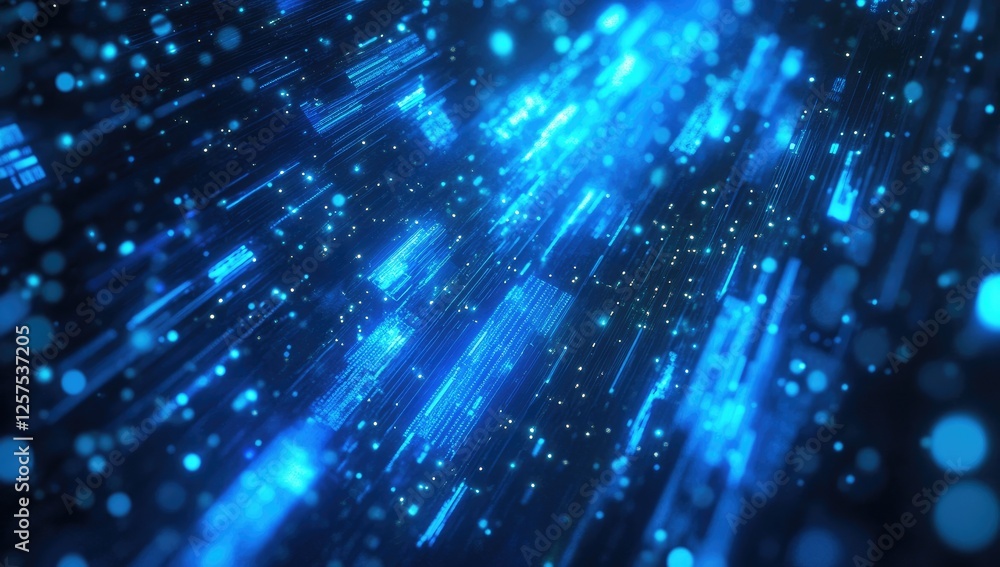 Poster abstract digital data flow in a dark space