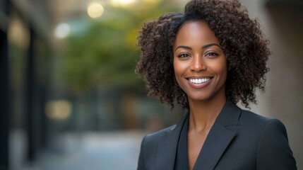 Fototapeta premium Confident Smiling African American Businesswoman Portrait