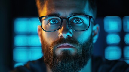 inventory management system Office manager analyzing inventory data on a dual monitor setup, showing charts and real time tracking of stock movement.