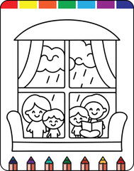 Hurricane Storms and Strong Winds Fun Coloring Page for Natural Disaster Awareness, Wildfires in Nature A Detailed Coloring Page for Kids and Adults