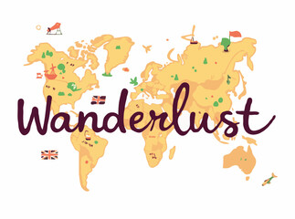 Wanderlust Wanderlust: Vibrant Vector Map for Travel Enthusiasts