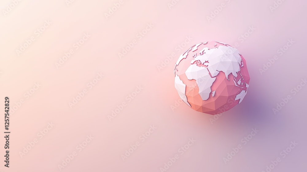 Poster globe minimalist flat clean and modern flat style globe design with vibrant colors, emphasizing simp