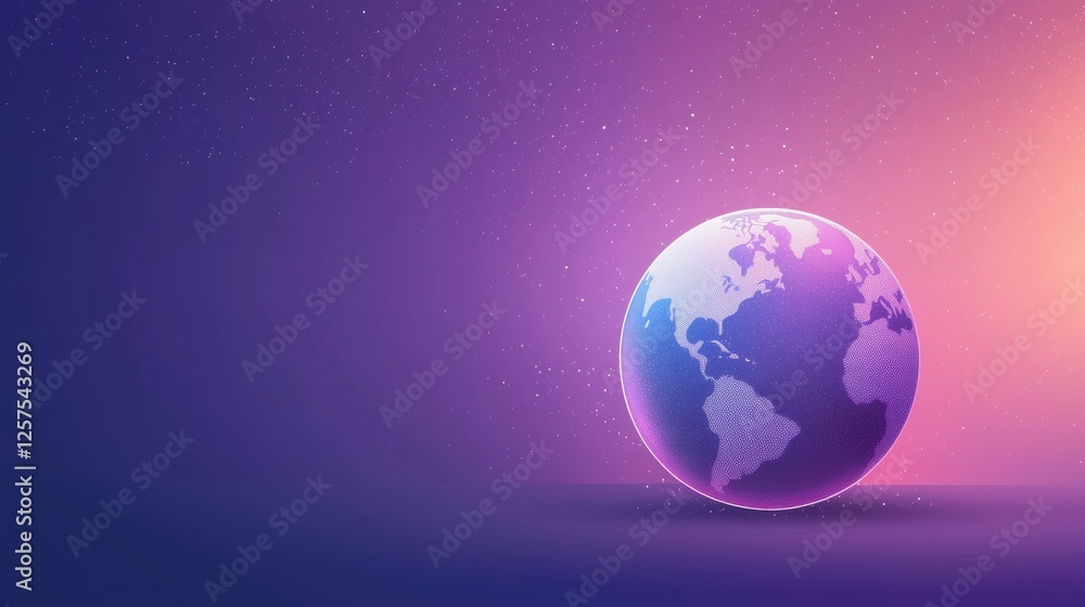 Poster globe minimalist silhouette colourful globe in colorful silhouette design with smooth gradients, cre