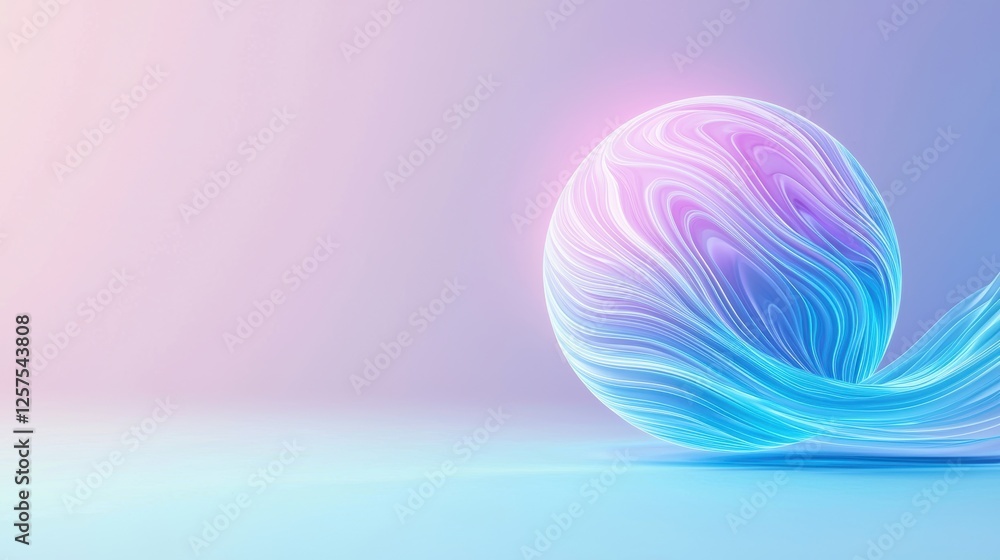 Poster globe minimalist abstract wave line colorful abstract wave line globe design, blending artistic ener