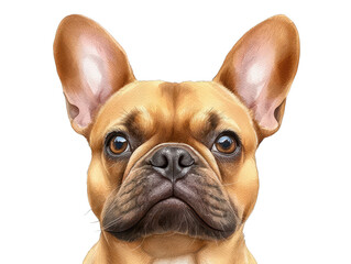 Fototapeta premium Adorable French Bulldog Puppy Portrait on White Background