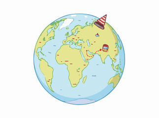 Travel the Globe: Modern Vector Map for Wanderlusters