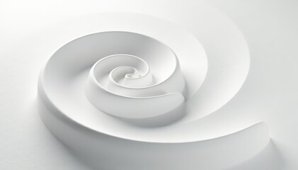 Fototapeta premium White background features a prominent Fibonacci spiral, elegant and minimalist , digital art, backdrop, concept