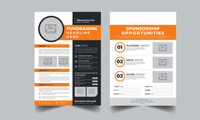 Nonprofit Event Sponsorship Levels Fundraising Flyers 2 style design layout concept	