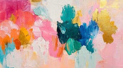 abstract background, oil smudges, brush stroke elements, multicoloured adorned with gold 