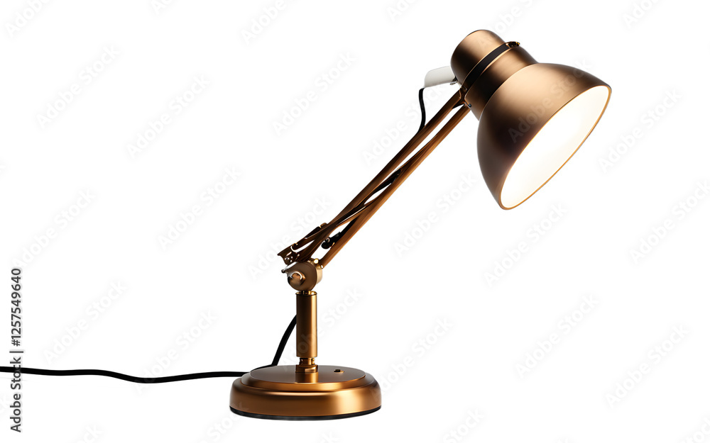 Poster A modern desk lamp with an adjustable arm, isolated on a empty plain background