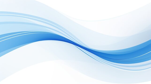 blue lines or waves, on solid white background, abstract presentation slide background, professional look, corporate illustration