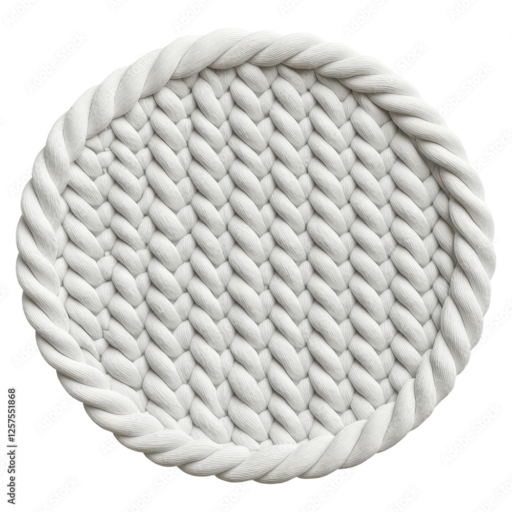 Poster a white object with a rope pattern on it
