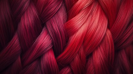 Intricate Crimson Braid: A Textured Tapestry of Deep Red Hair
