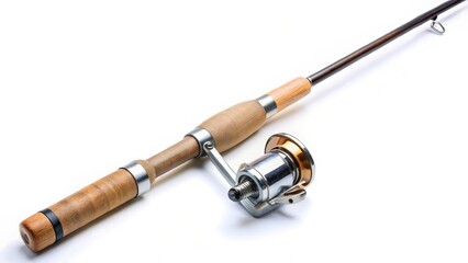 Fishing Rod and Reel on White Background