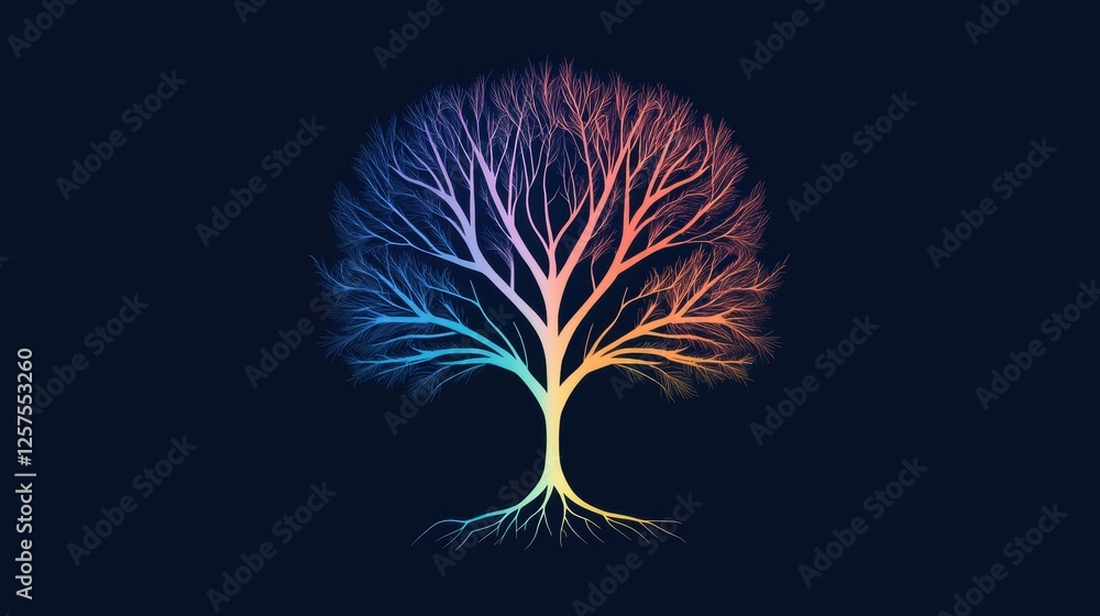 Poster structure flowchart mind map creative mind map with colorful branches radiating from the center, org