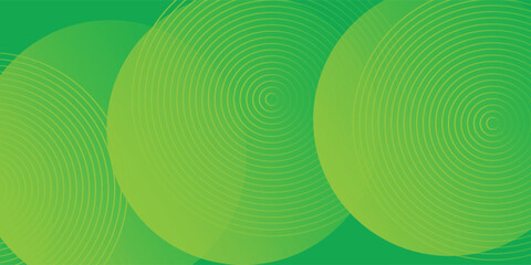 Abstract green glowing geometric lines on green background. Modern shiny green circle lines pattern. Futuristic technology concept. Suit for cover, poster, banner, brochure, header, website vector