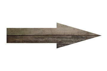 Arrow with wooden texture isolated on white