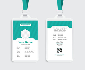 ID card design with template and personal identification card two part design  for corporate identity