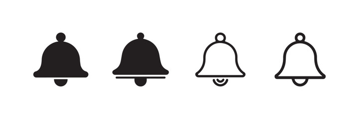 Fototapeta premium Notification Bell Icon Set Alert Reminder Symbol Ringing Bell Vector