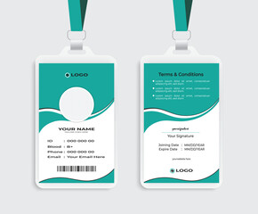 ID card design with template and personal identification card two part design  for corporate identity